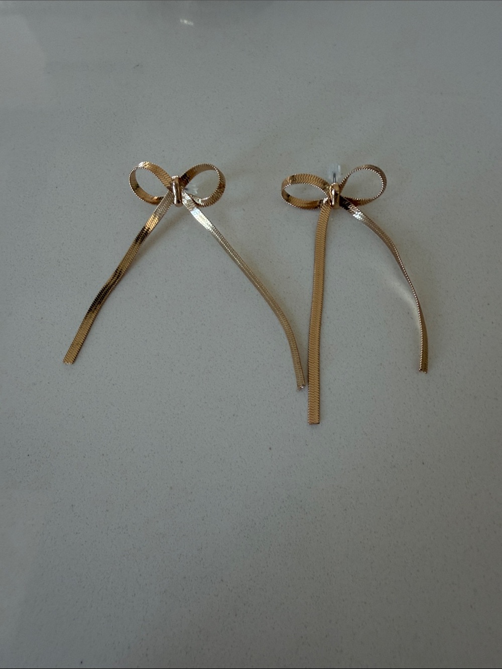 Gold Bow Drop Earrings - Elegant Women’s Jewelry